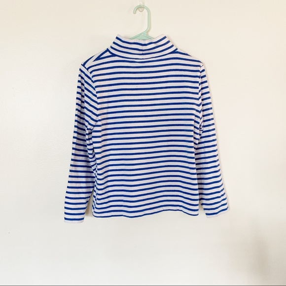 J. Crew Blue and White Striped Turtleneck - Picture 2 of 5